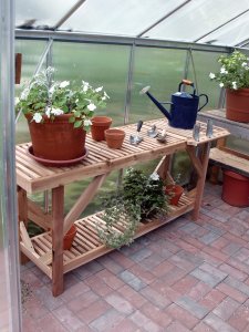 Greenhouse Cedar Bench